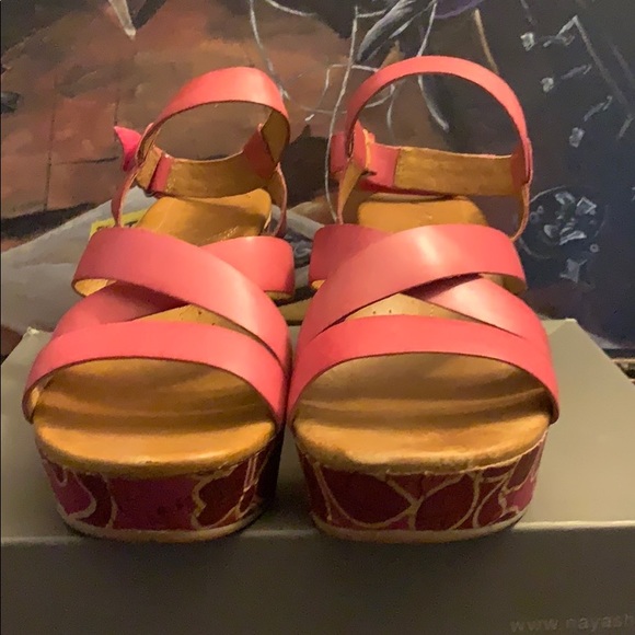 Nappa Leather wedged heel platform sandal - Picture 2 of 4